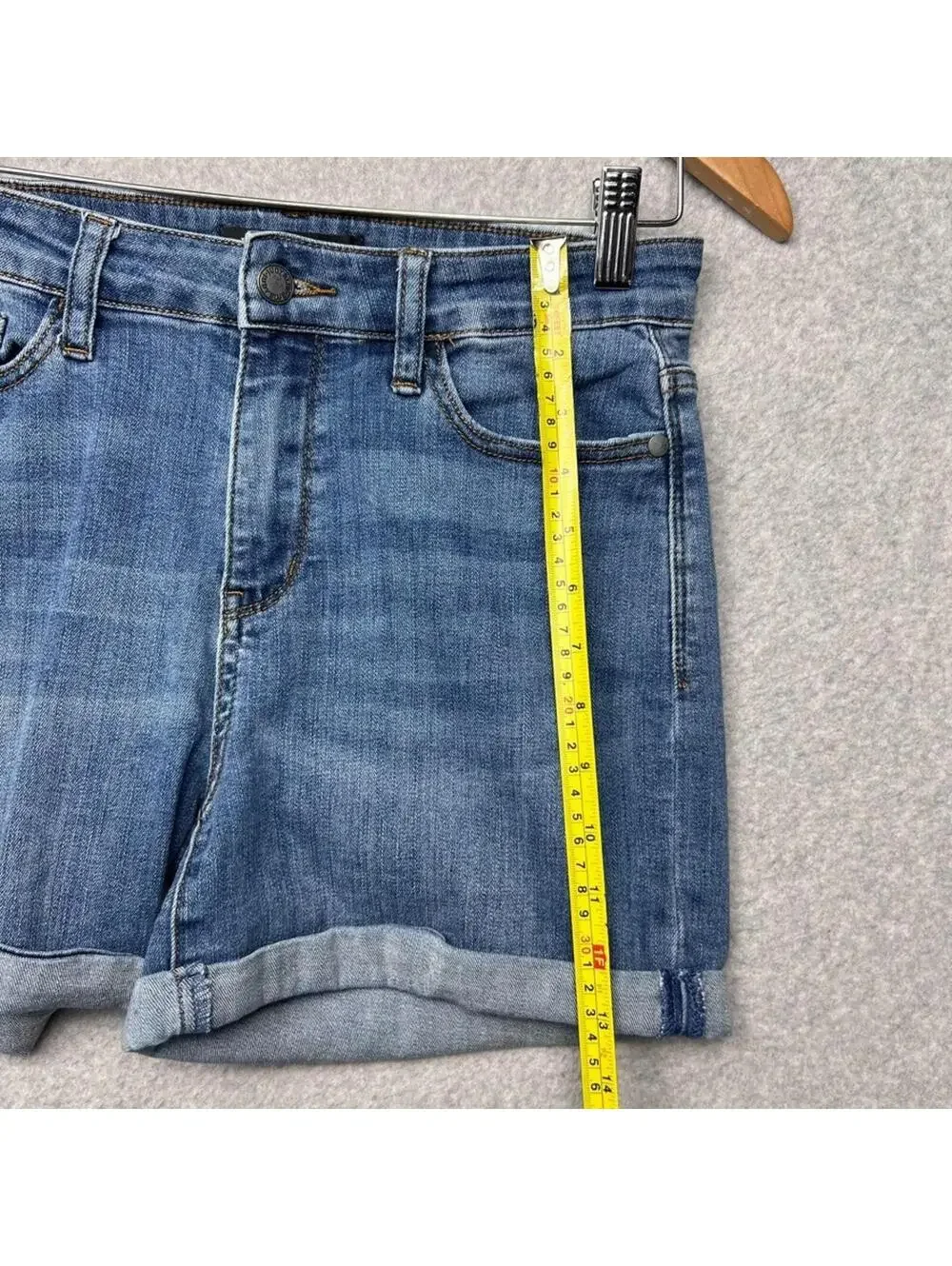 Judy Blue Womens Denim Jean Shorts Size 27 Los Angeles Cuffed High Rise Stretch